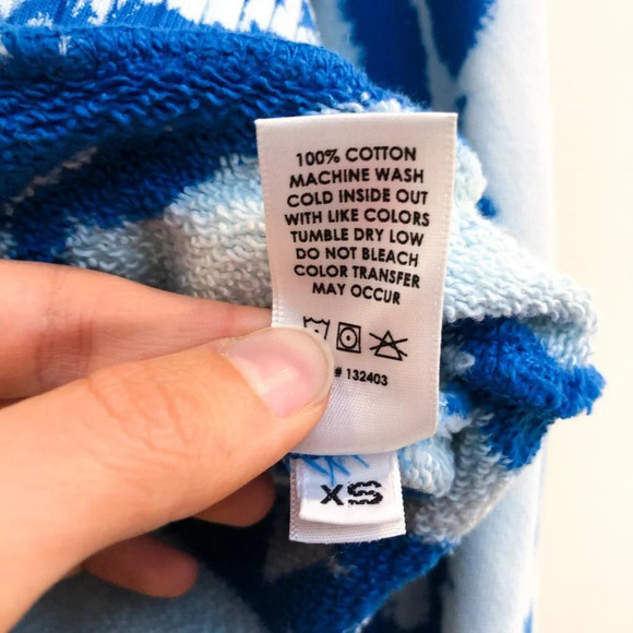 Cotton Citizen Brooklyn 100% Cotton Blue Tie Dye Oversized Hooded Sweatshirt XS - Picture 12 of 14